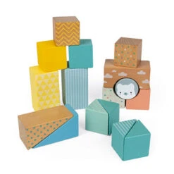 Chariot De Cubes En Bois à Promener JANOD Pure -Made 4 Baby Boutique chariot de cubes a promener pure 1