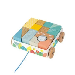 Chariot De Cubes En Bois à Promener JANOD Pure -Made 4 Baby Boutique chariot de cubes a promener pure 4