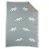 Couverture Tricot 75 X 100 En Coton Bio Dino NOUKIES Tiga, Stegi & Ops -Made 4 Baby Boutique couverture tricot 75 x 100 en coton bio noukies tiga stegi ops