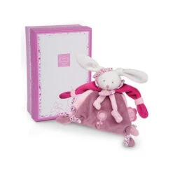 Doudou Attache-sucette DOUDOU ET COMPAGNIE Cerise Le Lapin