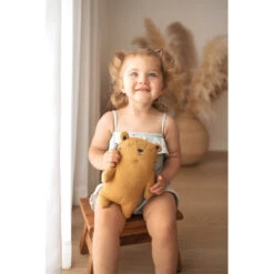 Doudou En Tricot Tigre MINENE Ocre -Made 4 Baby Boutique doudou en tricot tigre minene ocre 3