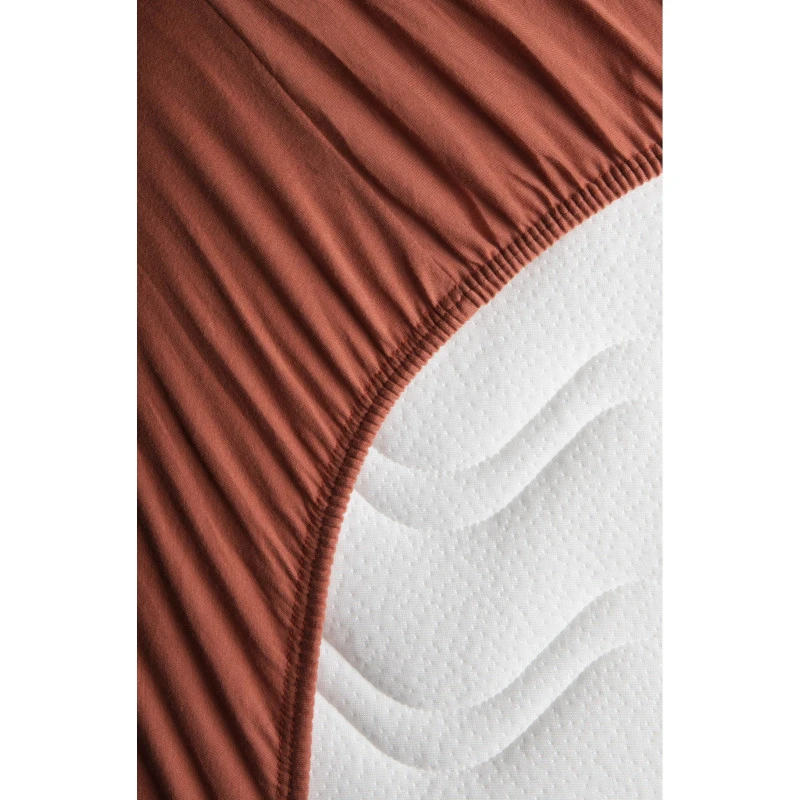 Drap-housse 70x140 En Coton Bio KADOLIS Terracotta 5 Drap-housse 70x140 En Coton Bio KADOLIS Terracotta – Image 3