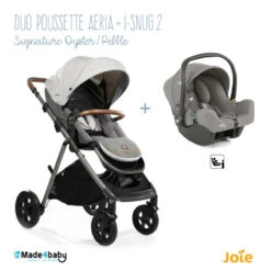 Duo Poussette Aeria + I-Snug 2 JOIE Signature Oyster / Pebble