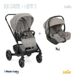 Duo Poussette Chrome + Siège I-Gemm 3 JOIE Pebble