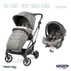 Duo Poussette Vivace + Primo Viaggio Lounge PEG PEREGO City Grey