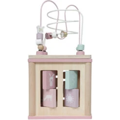 Cube D’activité En Bois LITTLE DUTCH Adventure Pink -Made 4 Baby Boutique ld cube activite bois 4