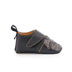 Chaussons En Cuir Chat Noir 0/6m MOULIN ROTY Les Moustaches -Made 4 Baby Boutique lmo chaussons cuir chat noir 2
