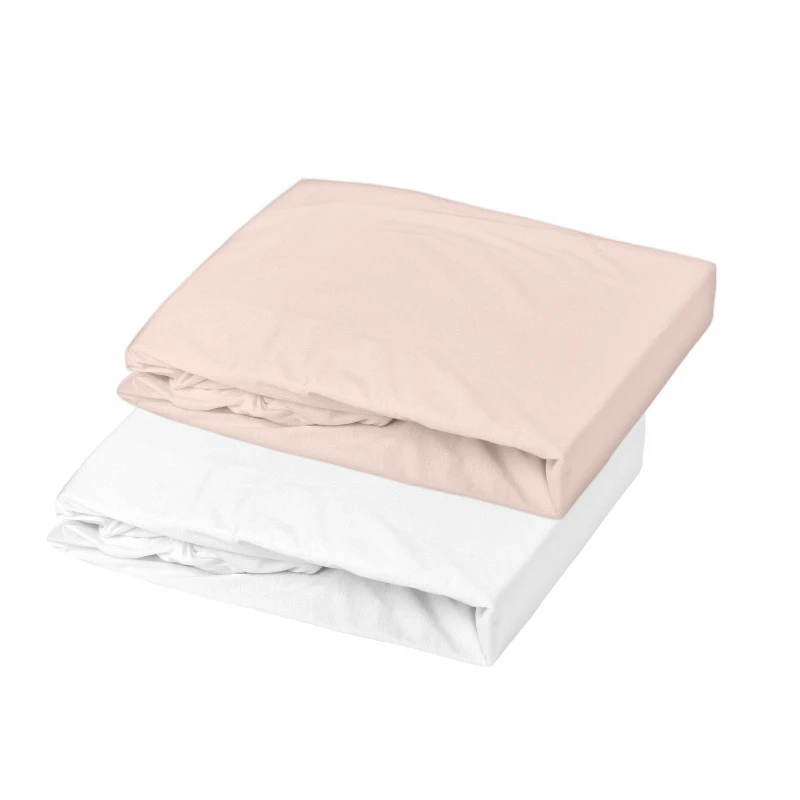 Lot De 2 Drap-housse 60x120 Jersey DOMIVA Blanc/Nude 3 Lot De 2 Drap-housse 60x120 Jersey DOMIVA Blanc/Nude