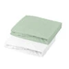Lot De 2 Drap-housse 60x120 Jersey DOMIVA Blanc/Vert De Gris -Made 4 Baby Boutique lot de 2 drap housse 60x120 jersey domiva blancvert de gris