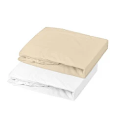Lot De 2 Drap-housse 70x140 Jersey DOMIVA Blanc/Cailloux