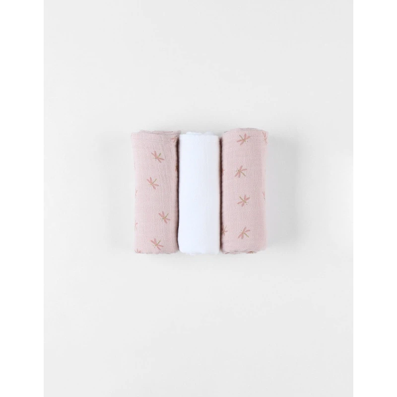 Lot De 3 Langes 70x70cm Mousseline NOUKIE'S Popsie, Gigi & Louli 4 Lot De 3 Langes 70x70cm Mousseline NOUKIE'S Popsie, Gigi & Louli – Image 2