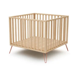 Parc 100x100 Only Rétro AT4 Hêtre Et Terracotta