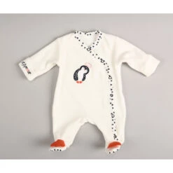 Pyjama 3mois NOUGATINE Pingouin Blanc