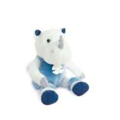 Peluche Rhinou Le Rhinocéros 25cm "Les Petits Twist" HISTOIRE D'OURS Bleu -Made 4 Baby Boutique rhino rhinou pm les petits twist 1