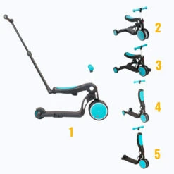 Draisienne 5 En 1 Avec Barre De Poussée Scootizz LOOPING Bleu -Made 4 Baby Boutique scootizz draisienne 5en1barre 1