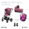 Trio Poussette Balios S Lux + Siège Aton 5 + Nacelle Cot S CYBEX Silver/Magnolia Pink