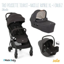 Trio Poussette Tourist + Ramble XL + I-Snug 2 JOIE Shale
