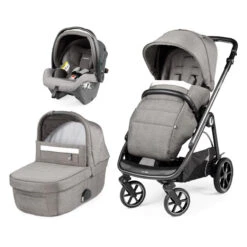 Trio Poussette Veloce + Primo Viaggio SLK + Nacelle Culla Grande PEG PEREGO City Grey