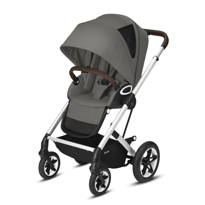 Trio Poussette Talos S Lux + Siège Aton 5 + Nacelle Cot S CYBEX Silver/Soho Grey 4 Trio Poussette Talos S Lux + Siège Aton 5 + Nacelle Cot S CYBEX Silver/Soho Grey – Image 2