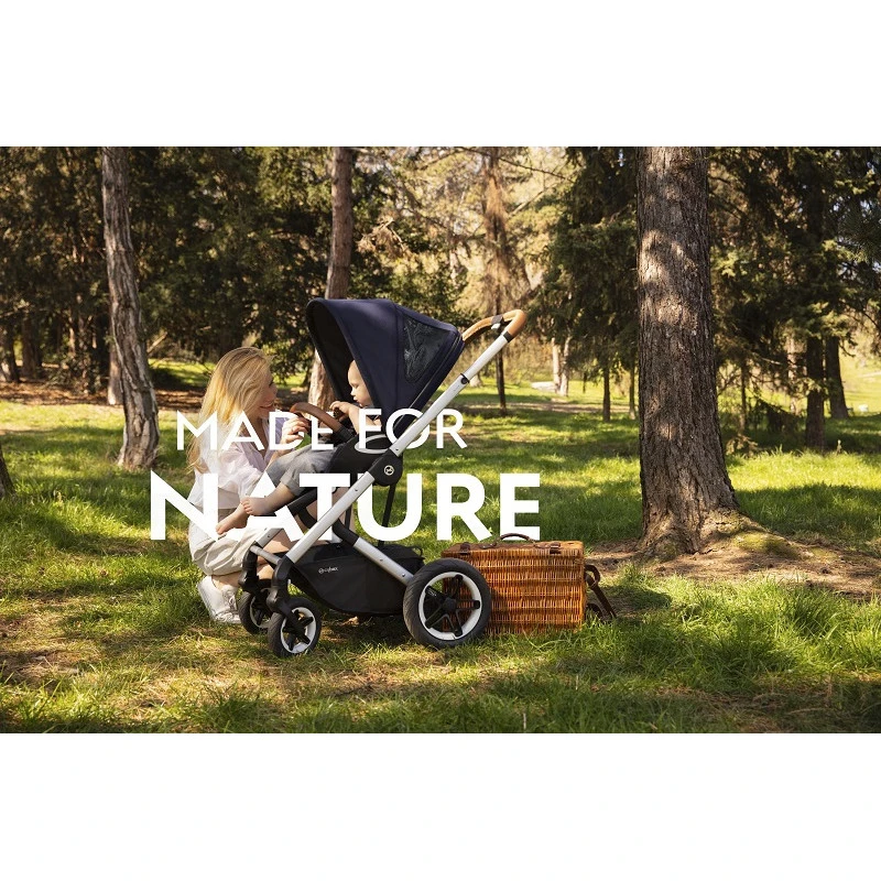 Trio Poussette Talos S Lux + Siège Aton 5 + Nacelle Cot S CYBEX Silver/Soho Grey 10 Trio Poussette Talos S Lux + Siège Aton 5 + Nacelle Cot S CYBEX Silver/Soho Grey – Image 8