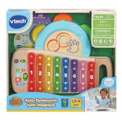 Xylo-Tambourin Lumi Magique VTECH -Made 4 Baby Boutique xylo tambourin lumi magique vtech 1 2